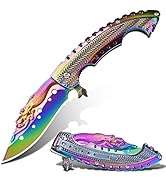 Vividstill Pocket Knife for Men, Cool Rainbow Folding Knife With 3D Mermaid, Great Gift Edc Knife...