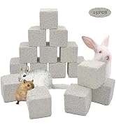 kathson 15 Pcs Hamster Lava Blocks,Rabbit Chews Toys Chinchilla Teeth Grinding Stones,Natural Min...