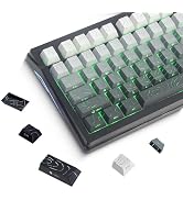 Shine Through PBT Keycaps Set-Polar Day Black Double Shot Side Printed Backlist Keycaps 135 Keys ...