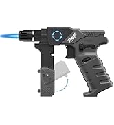 Butane Torch with Pulse Ignition, Foldable Handle, Safety Lock, LED Light - Kitchen Refillable Cu...
