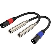 Jozzai 1/4“(6.35 mm) Female to XLR Male 3-Pin Adapter Cable and 1/4“(6.35mm) TRS/TS to XLR Male I...