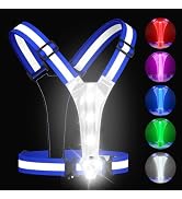 Zacro LED Reflective Vest with Chest Light 500LM, 5 RGB Colors High Visibility Rechargeable Light...
