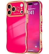 LCHULLE for iPhone 17 Pro Max Case for Women Girls, Cute Wave Frame Curly Shape with Love Heart R...