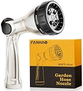 FANHAO Professional Garden Hose Nozzle Heavy Duty, 100% Metal Thumb Control Water Hose Sprayer wi...