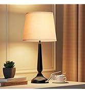 PARTPHONER Cordless Table Lamp, 5000mAh Battery Rechargeable Touch Lamp, Wireless LED Lamps, 3-Le...