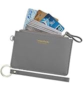 Aiyo Nice Women Slim RFID Card Case Holder Wristlet Zip ID Case Wallet Small Leather Wallet Coin ...