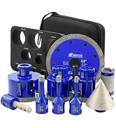 SHDIATOOL Diamond Drill Bits Kit - Core Bits Hole Saw Sets,Mould Guide for Drilling Porcelain Til...