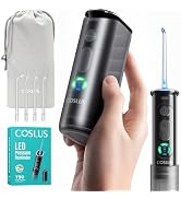 COSLUS T50 Portable Water Flosser for Travel: Mini Cordless Dental Pick with Screen Display & Pre...