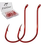 FishTrip 50/100/120/210 Pack Octopus Fishing Hooks - Offset Beak Circle Hooks for Fish Hooks Salt...