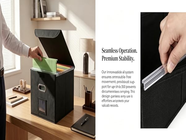 Our file box with lid fits letter-sized files. with its smooth PVC slide rails