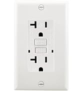 Baomain 20 Amp GFCI Outlets, Weather-Resistant Receptacle with Wallplate, 20A 125V 60Hz 2500W,LED...