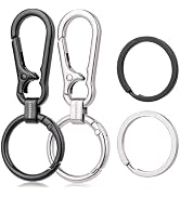 LUCKINEE Metal Keychains Key ring with Carabiner Clip, Spring O Ring for Men Women, Quick Release...