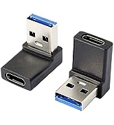 Right Angle USB A Male to USB C Female Adapter,90 Degree USB3.0 to Type C Cable Connector Support...