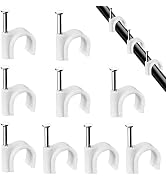 Abnii Cable Clips, 100 Pcs, 7mm, Wire Wall Clips with Steel Nails, Cable Management Organizer Cli...