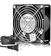 AmRunJe 120mm x 38mm 110V 120V AC Axial Muffin Fan Dual Ball Bering Box Fan for Computer, Bathroo...