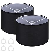 PATIKIL Drum Lamp Shades for Table Lamps 12"x12"x8" Linen Lampshade Set of 2 Easy Assembly Lamp S...