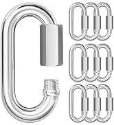 KINLINK 10PCS M5 3/16 Quick Link Chain Connector, 304 Stainless Steel Carabiner, Small Locking Ca...