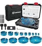 Hole Saw Set, Hole Saw Kit with Open Slot Design & Double-Ground Teeth, 21 PCS Hole Saw Drill Bit...