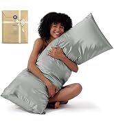 Bedsure Satin Body Pillow Pillowcase - Similar to Silk Body Pillow Cover Case with Envelope Closu...