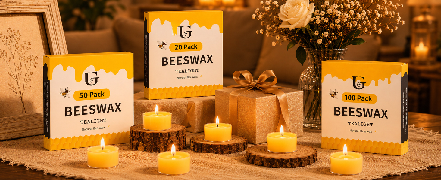 small candles, votive, natural beeswax, pure beeswax, home, meditation, prayer, yellow, 20 pack