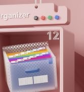 accordion file organizer blue
