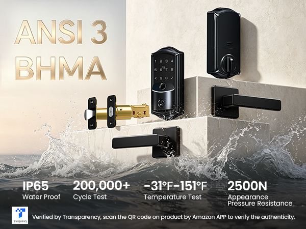 solid zinc alloy with BHMAANSI Grade 3 certification door lock