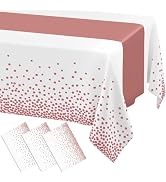 Smiry Plastic Table Cloth Disposable 3 Pack, 54 x 108 Inch Rectangle Waterproof Tablecloth, Print...