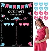 ASTARON Baby Gender Reveal Ideas Game 72pcs Stickers Voting Boy or Girl Gender Reveal Party Suppl...