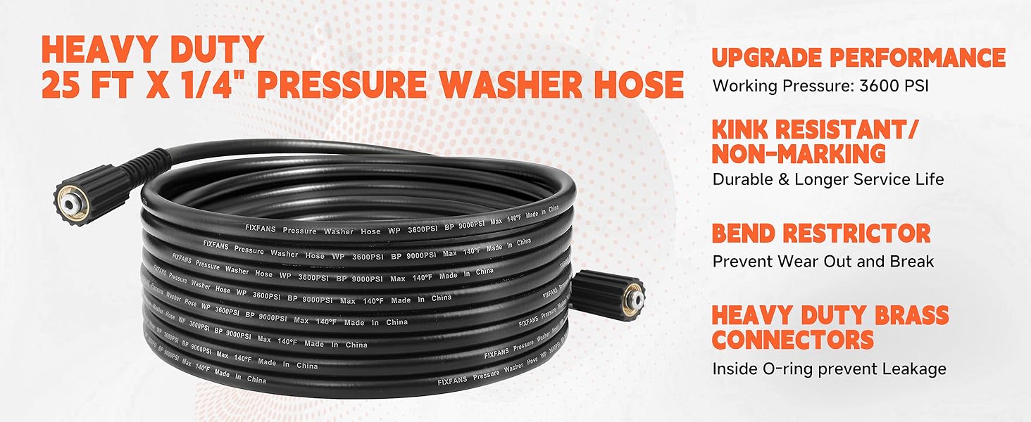 50 FT Kink Resistant Power Washer Hose