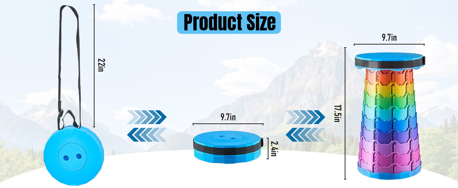Upgraded Foldable Stool Thickened, Portable Collapsible Stool Retractable Stool for Fishing