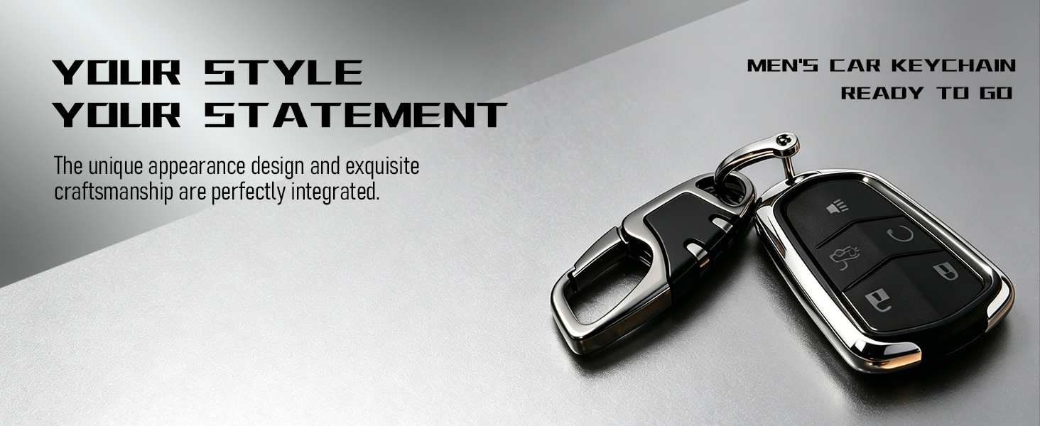 This stylish key chain is designed for men to store car, work and home keys.