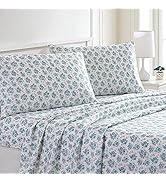 Modern Threads Printed 4-Piece Extra Soft Bedding Sheets & Pillowcase Set, Deep Pocket up to 16 i...