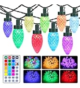 ODEETRONIC RGB C9 Christmas Lights, 66ft 100 LED Color Changing Christmas String Lights, Connecta...