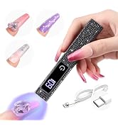 SAVILAND Black U V Light for Gel Nails: Handheld 12W 8X Speed Nail Flash Cure Lamp with Dual Time...