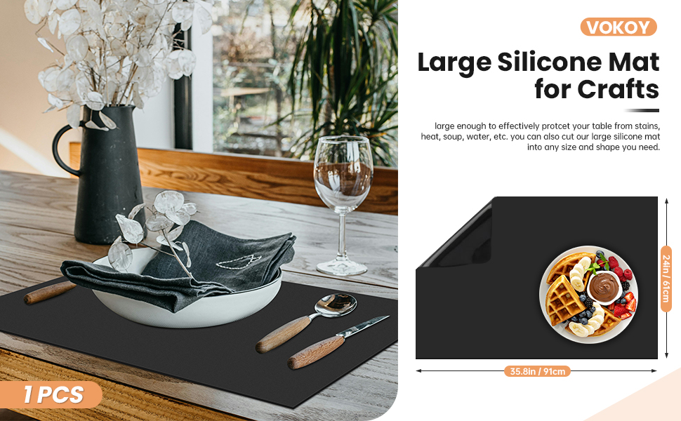 Large Silicone Mat for Crafts,Extra Large Silicone Mats,Thick Black Silicone Mat for Kitchen