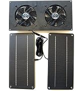 CoolerGuys 10W Solar Powered Dual Fan Kit for Small Chicken Coops, Greenhouses, Doghouses, Sheds,...