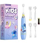 ReDISEN 360 Degree Children’s Electric Toothbrush with Fun LED Lights, Built-in 2-Minute Timer, E...