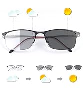 MIRYEA Photochromic Progressive Multifocus Transition Reading Sunglasses UV Protection Sun Reader...