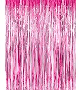 GOER 3.2 ft x 9.8 ft Metallic Tinsel Foil Fringe Curtains for Party Photo Backdrop Wedding Decor ...