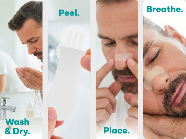 step-by-step application process with close-up images demonstrating each action.