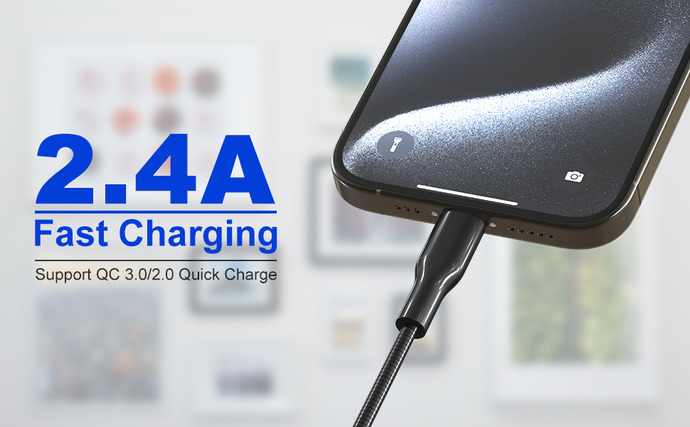 lightning cord metal braided