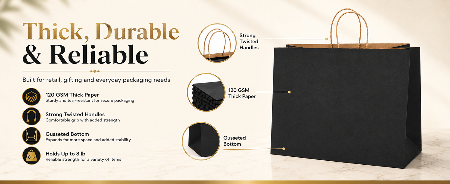 black kraft paper bags