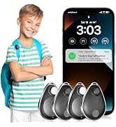 lulaven GPS Tracker for Kids 4 Pack with Magnetic Unlocker, Hidden Anti-Removal Pin Tag, AirTag A...