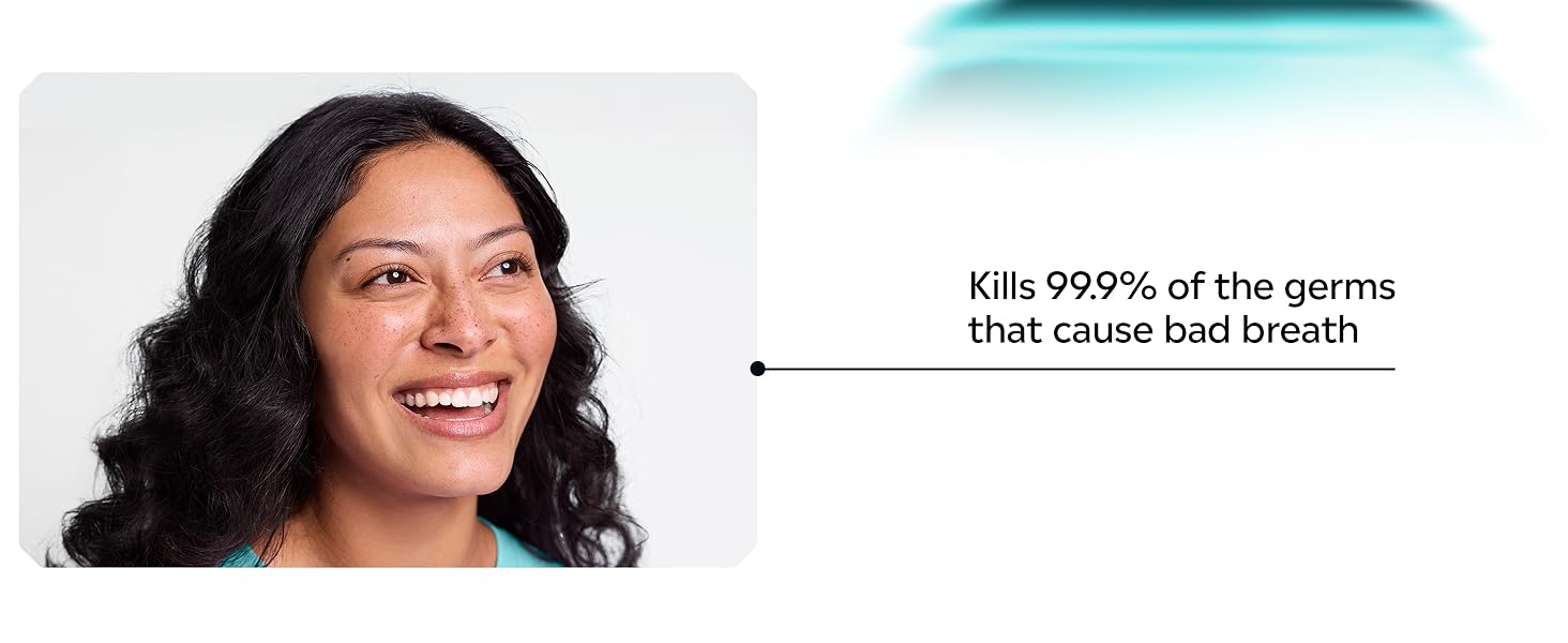 kills 99.9% of germs that cause bad breath