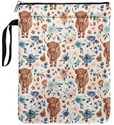 Highland Cow Book Sleeve for Book Lovers with Zipper & Handle, Vintage Design for Women Who Love ...