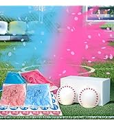 POPUPARTY 2 Pack Gender Reveal Baseball Set (Blue and Pink Balls) Exploding with Manual Filled Po...