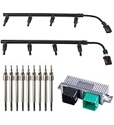 FGJQEFG Powerstroke Glow Plugs Harnesses Controller GPCM Kit Compatible with 2003 03 Ford 6.0 6.0L