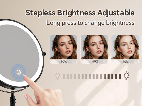 led makeup mirror with lights adjust brightness