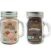 Himalayan Chef Pink Salt and Pepper Shaker, Glass Mason Jar Set-5.26 Oz