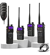 4 Pack BAOFENG UV-5X (UV-5G) GMRS Radio, Long Range Walkie Talkies with 2 Pcs 3800mAh Battery, Tw...